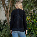 Young Threads - Artisan Plush Knit Kimono Shrug with Handcrafted Embroidery
