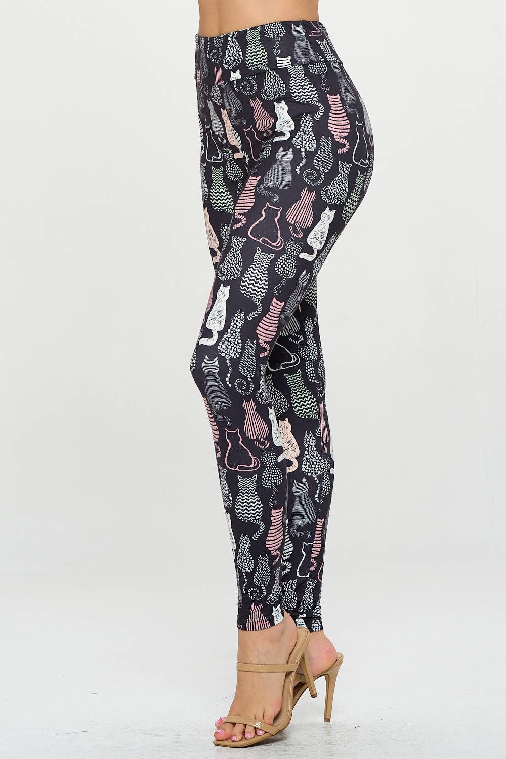 Cat Print Leggings with a Variety Of Cat Prints