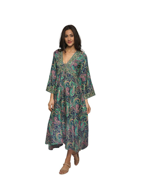 Sacred Threads - Faux Silk Patterned Dress