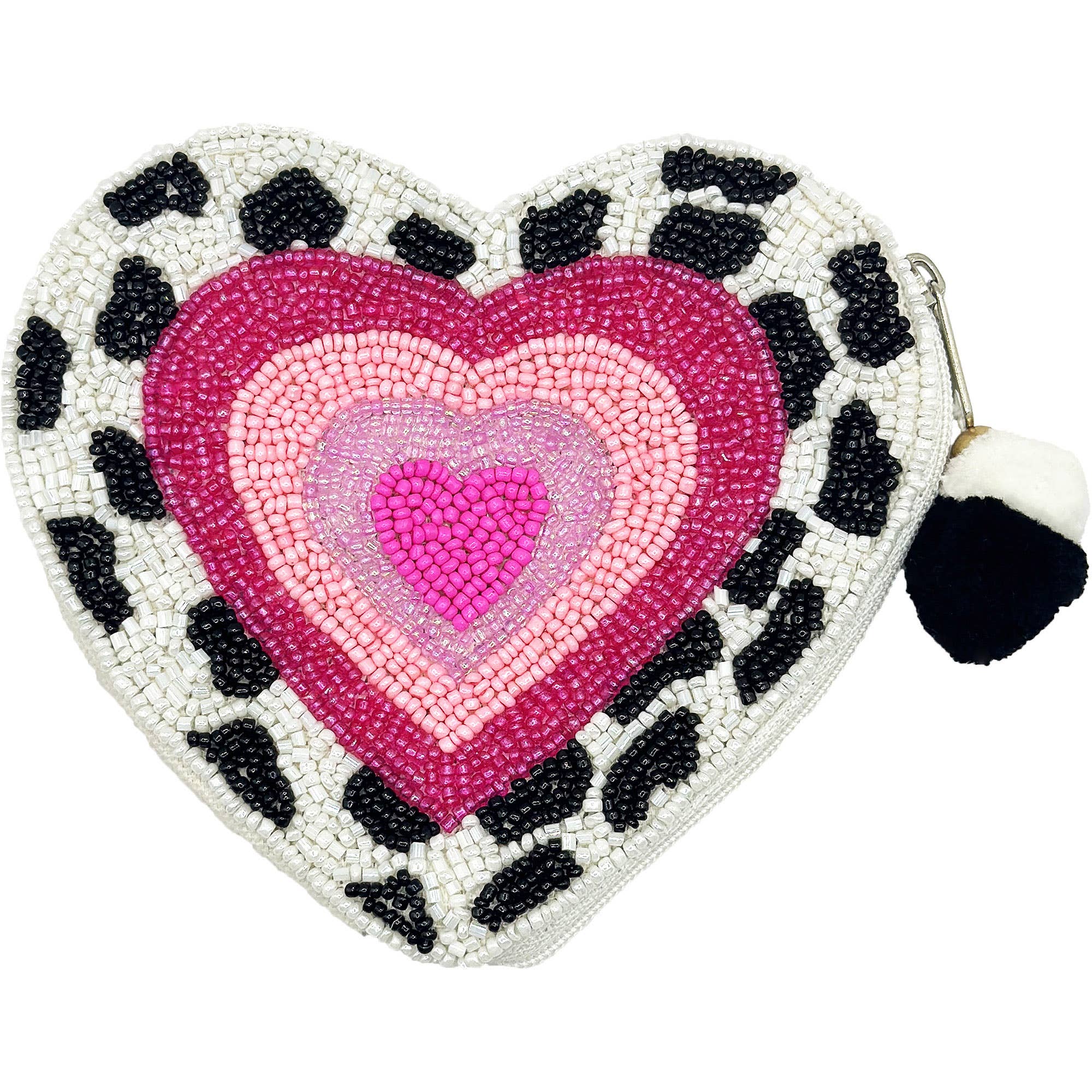 Ole - Heart Cowpint Beaded Coin Purse