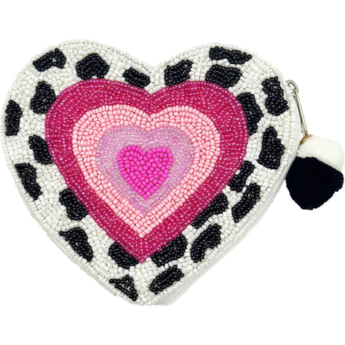 Ole - Heart Cowpint Beaded Coin Purse
