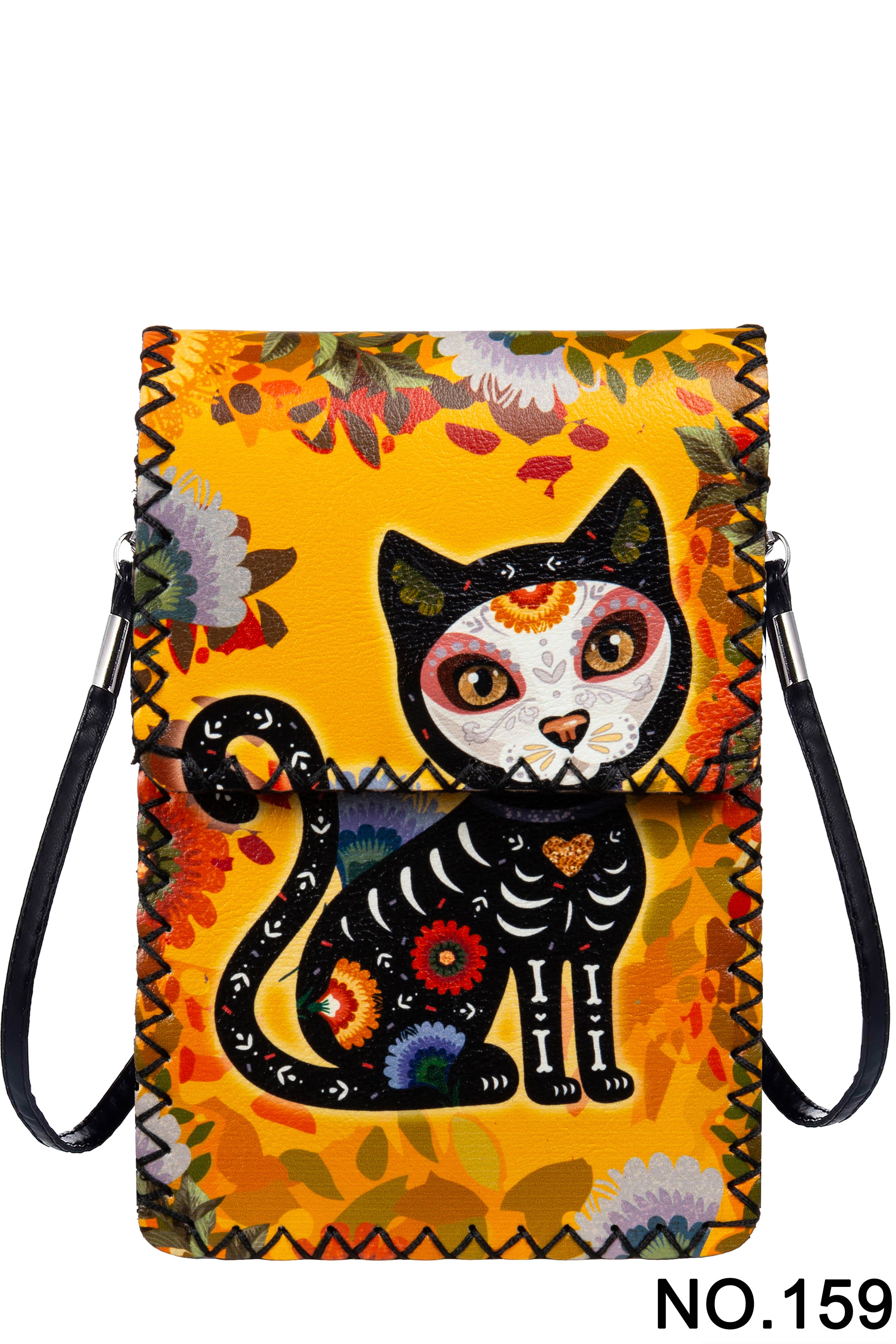 Ole - Dia De Los Muertos Cat Printed Crossbody HB0580 - NO.159