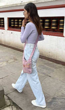 Earth Divas - Stonewashed Cotton Boho Hippie Crossbody Shoulder Bag Purse