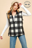 Shopin LA - SPT5193P. - PLUS SIZE REVERSIBLE PLAID ZIP UP POCKET VEST