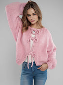 Miss Sparkling - V-neck front tie Cardigan