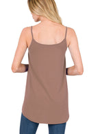 Blue Spaghetti Strap V Neck Flowy Tunic Cami Top