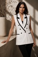 Adore - L3706-1 Sleeveless Tailored Blazer Vest