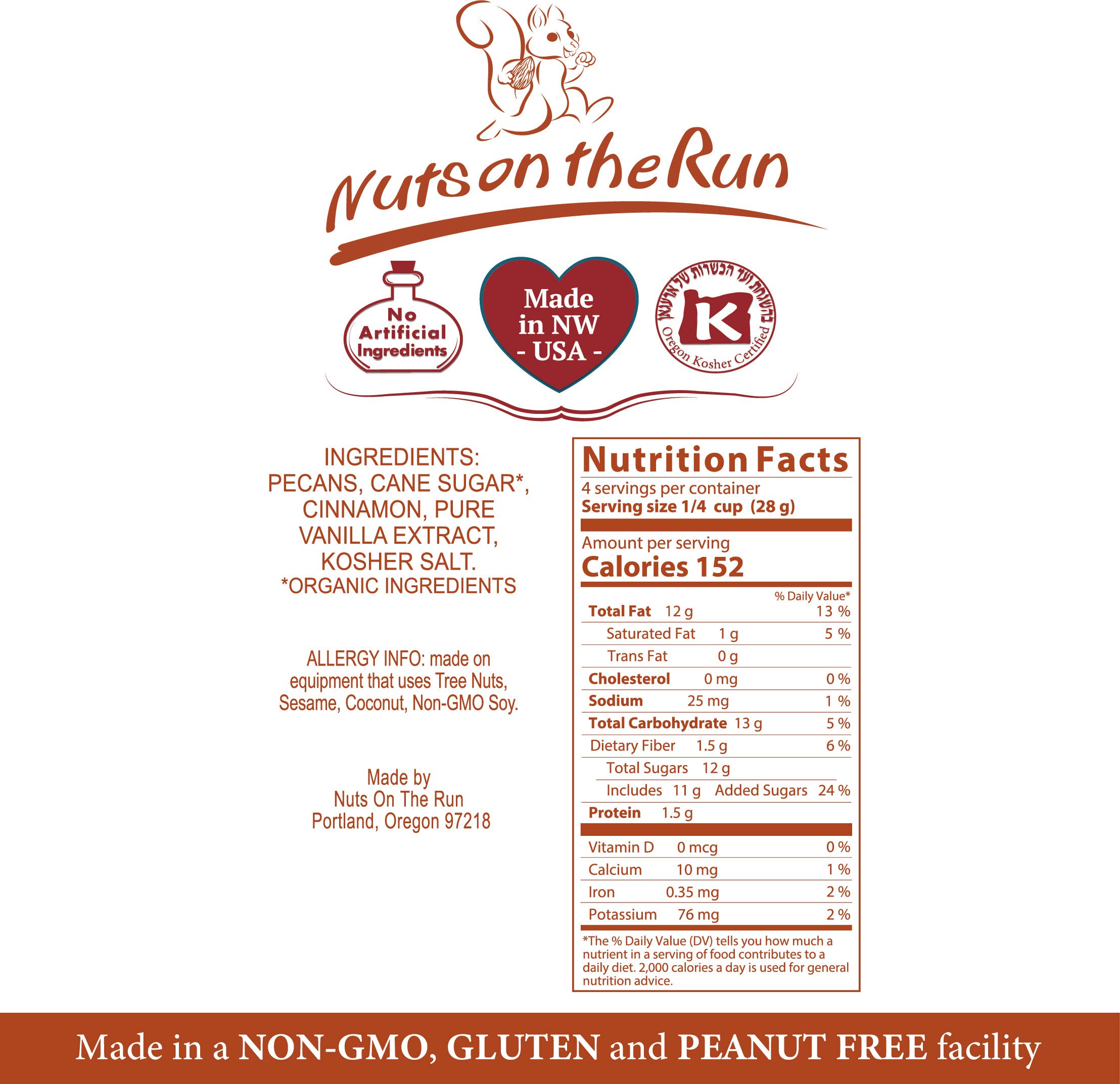 Nuts On The Run - Cinnamon Pecans