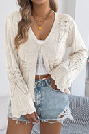 Hope & Sunshine - Tie Front Bell Sleeve Knit Cardigan