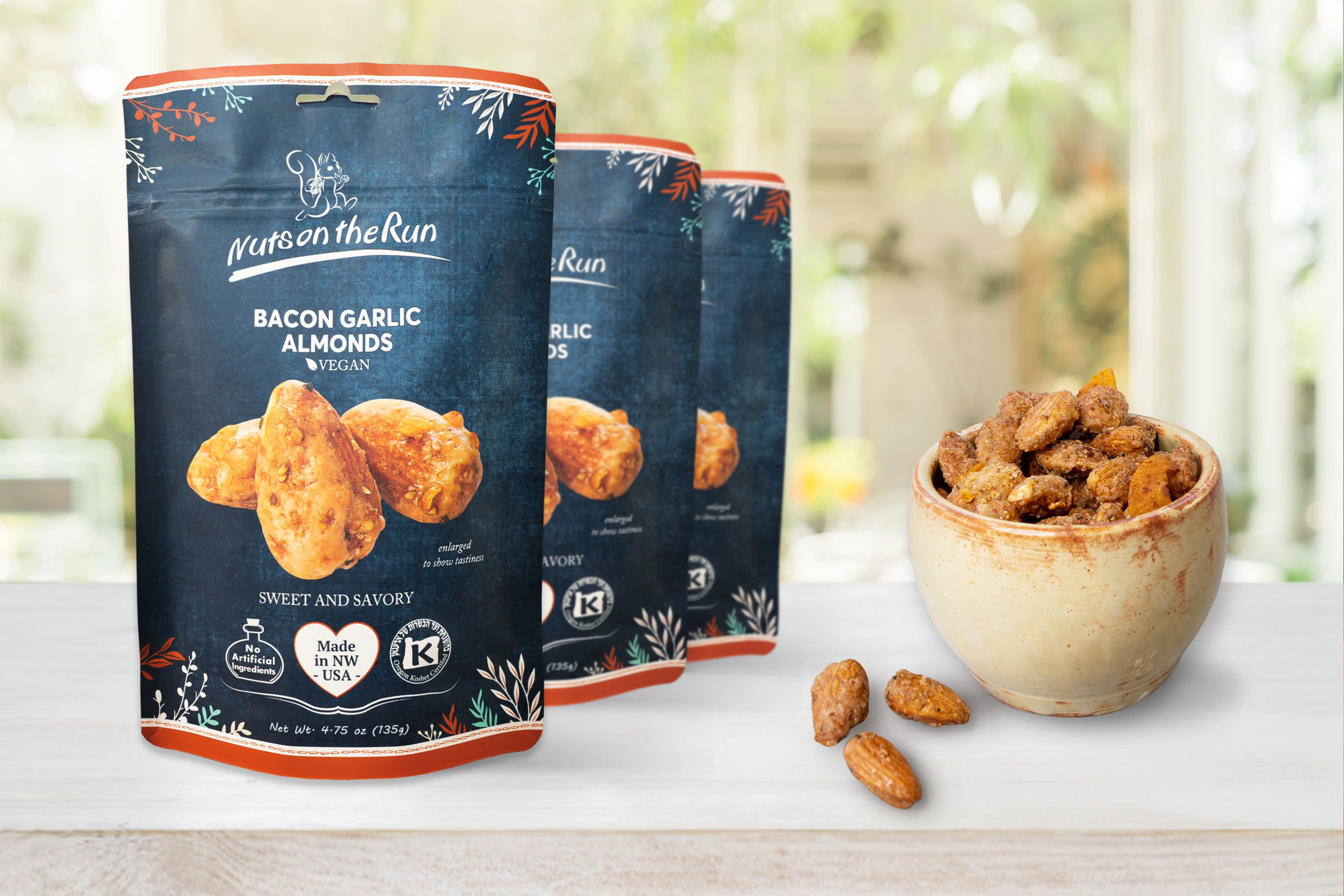 Nuts On The Run - Bacon and Garlic Almonds