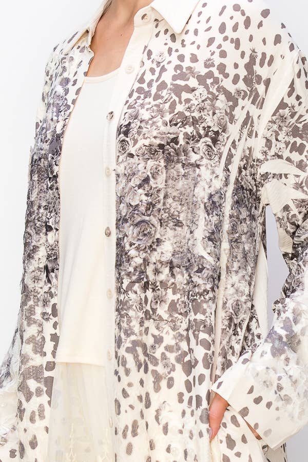 Origami Apparel ~  Lace and Crochet inspired - OLS-4690 BG/LEOROSE