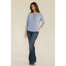 Perseption - LACE UP GROMMENT BANDED BOTTOM DOLMAN TOP