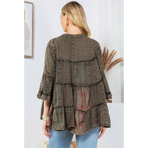 Young Threads - Artistic Fusion: Overdyed Jhabla Top With  Rayon Embroidery