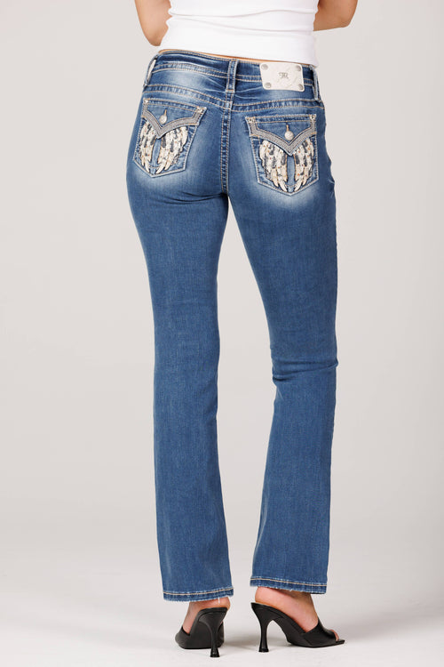 Miss Me - M5082T206SS- 31IN MID RISE STRAIGHT CUT JEANS