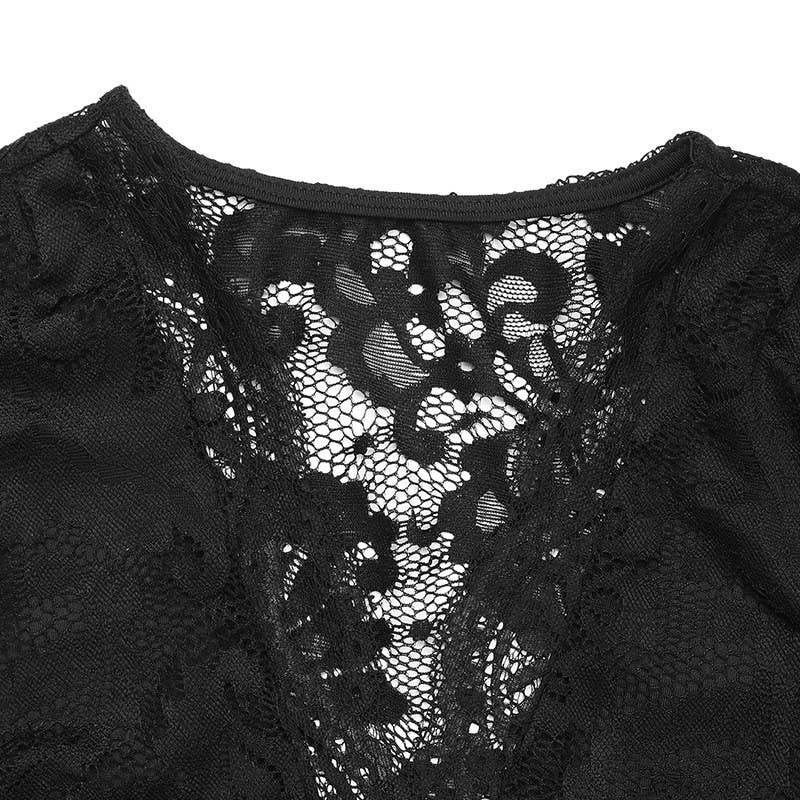 Hope & Sunshine - Lace Black Long Sleeve Top For Women