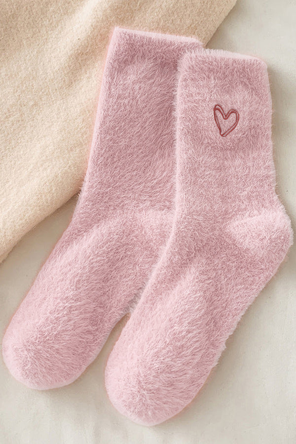 Gossamer Pink Valentine's Day Heart Thick Soft Socks