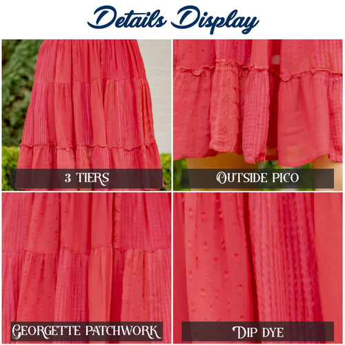 Young Threads - Western Women Mini Skirt - Multi Jacquard Pink Fabrics