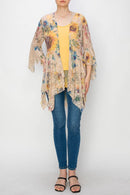 Origami Apparel ~  Lace and Crochet inspired - OLS-4618 TAUPE SUNFLOWER CARDIGAN