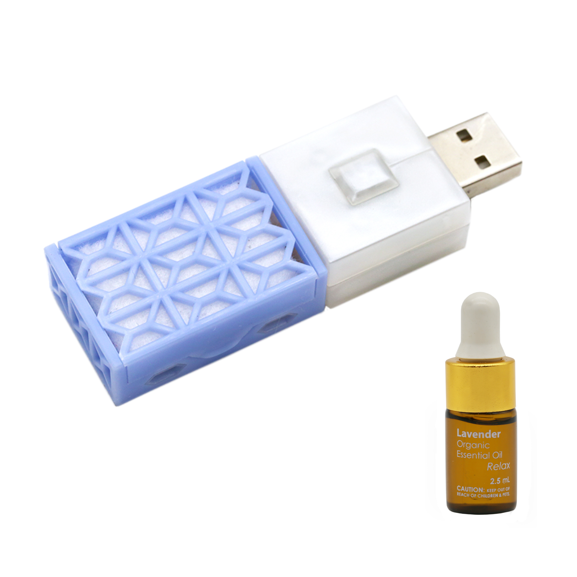 Belle Aroma® - FlashScent® USB Diffuser - Blue, Lavender Essential Oil