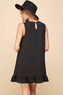 Shopin LA - SD21010-25038. WOMEN SOLID SLEEVELESS RUFFLED MIDI DRESS