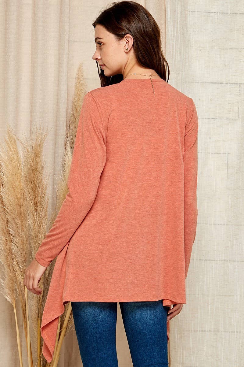 Shopin LA - SG21025. - WOMEN BASIC NATURAL AND SOFT DRAPE CARDIGAN
