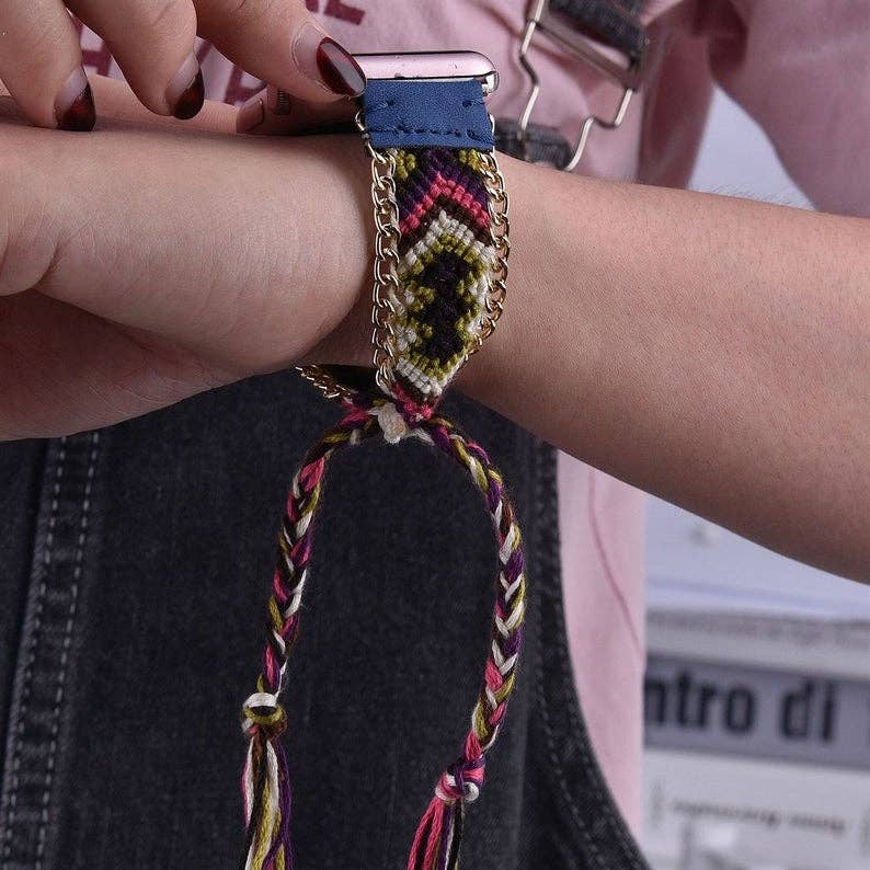 ShopTrendsNow - Boho-Chic Tribal Braided Replacement Band for Apple Watch