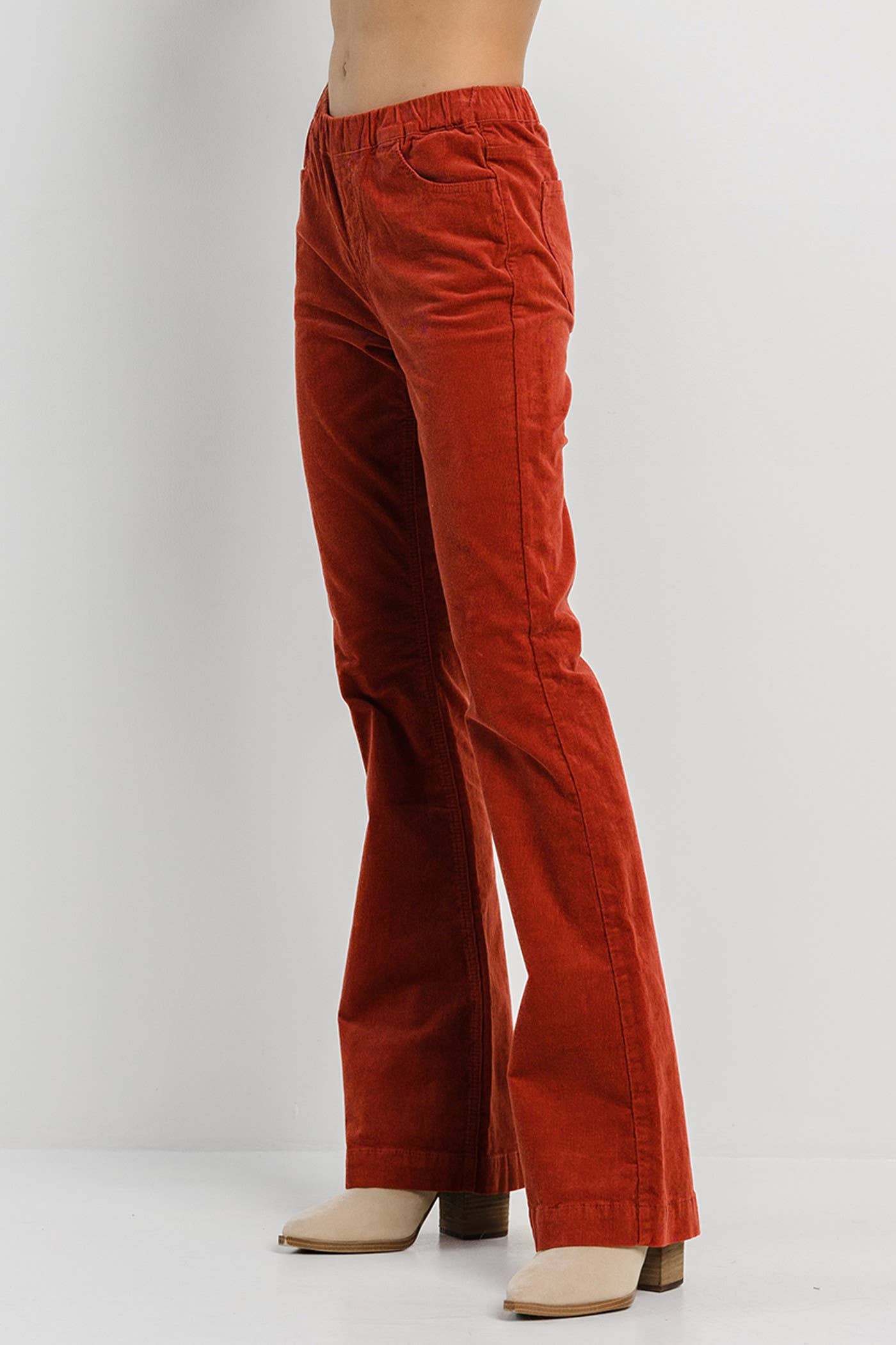 Jelly Jeans - Rust Corduroy Pull On Flare