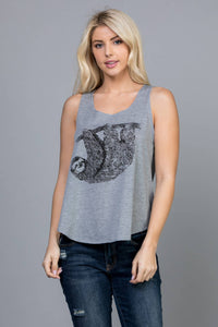 LA Soul - Sloth Print Graphic Tanktops