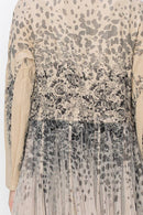 Origami Apparel ~  Lace and Crochet inspired - Chic Contrast Longline Blazer Jacket With Mesh Tulle Panel - 4773TP LEOROSE