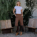 Young Threads - Preorder: Bell Bottom Boho Pants in Crochet Sweater Fusion