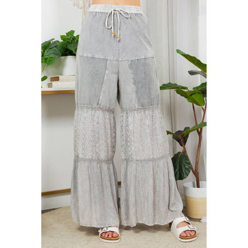 YOUNG THREADS - Artisanal Patchwork Flared Pants - Boho Chic Elegance