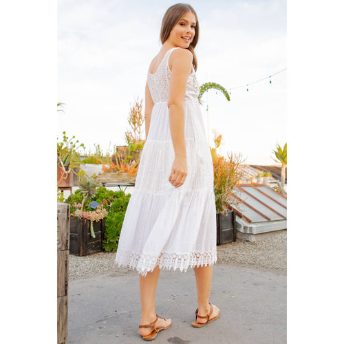 Young Threads - Embroidered Patchwork Dress With Lace Trim