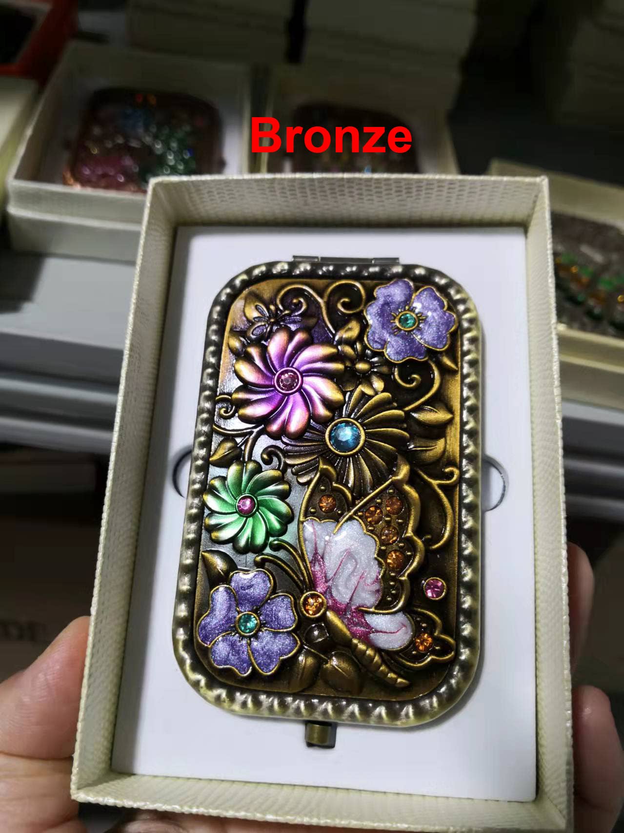 Ole - ZZZ Floral Butterfly Portable Fold Mirror M0418