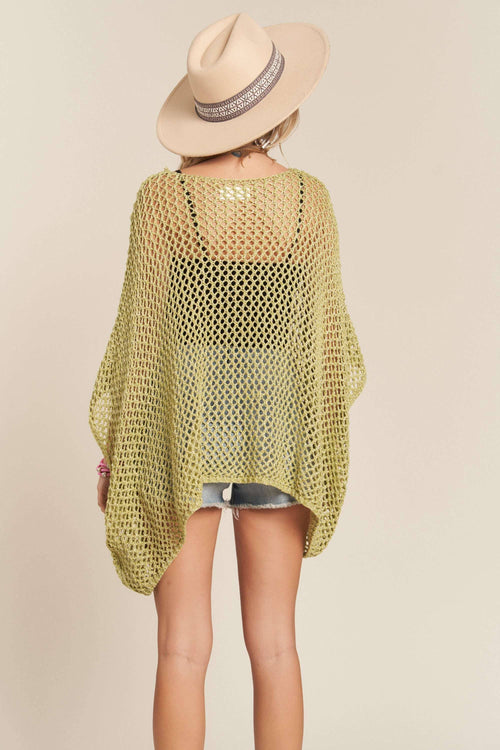 Madelyn - LESW3218 - FISHNET PONCHO COVER UP
