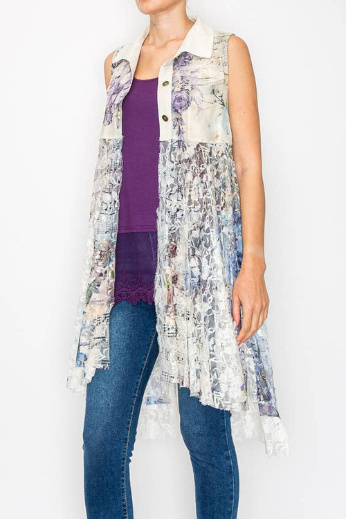 Origami Apparel ~  Lace and Crochet inspired - OLS-4524IV-BIRD