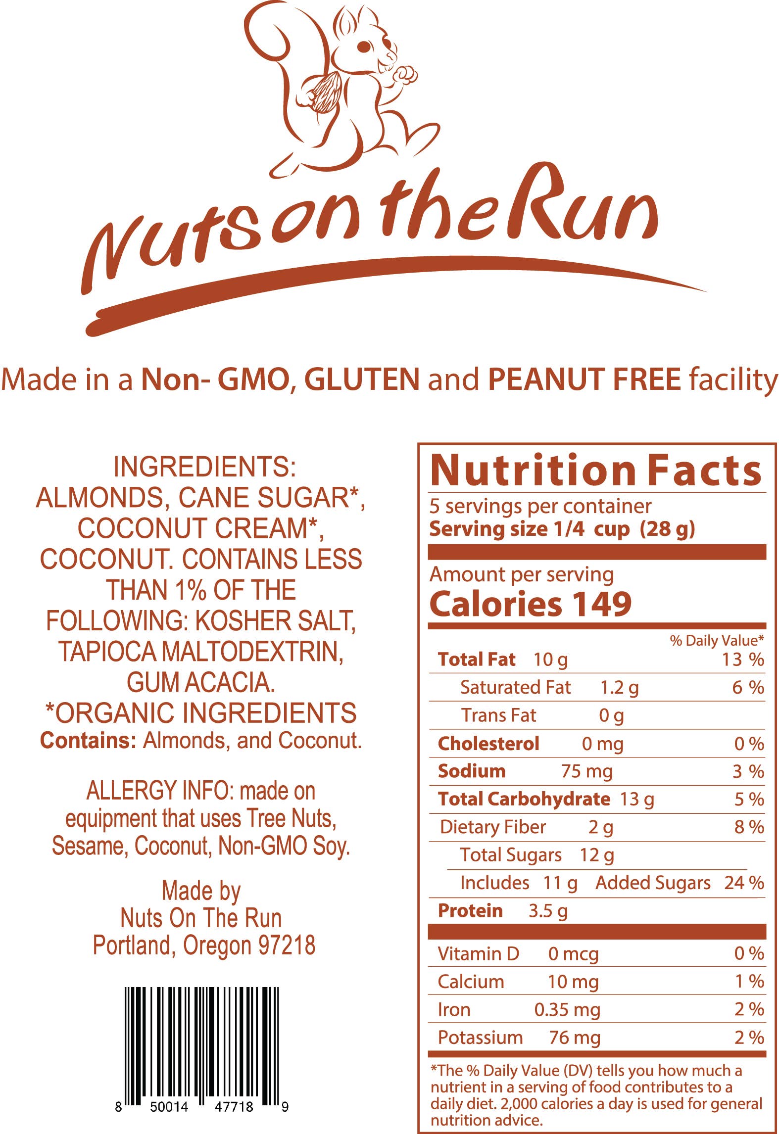Nuts On The Run - Coconut Almonds