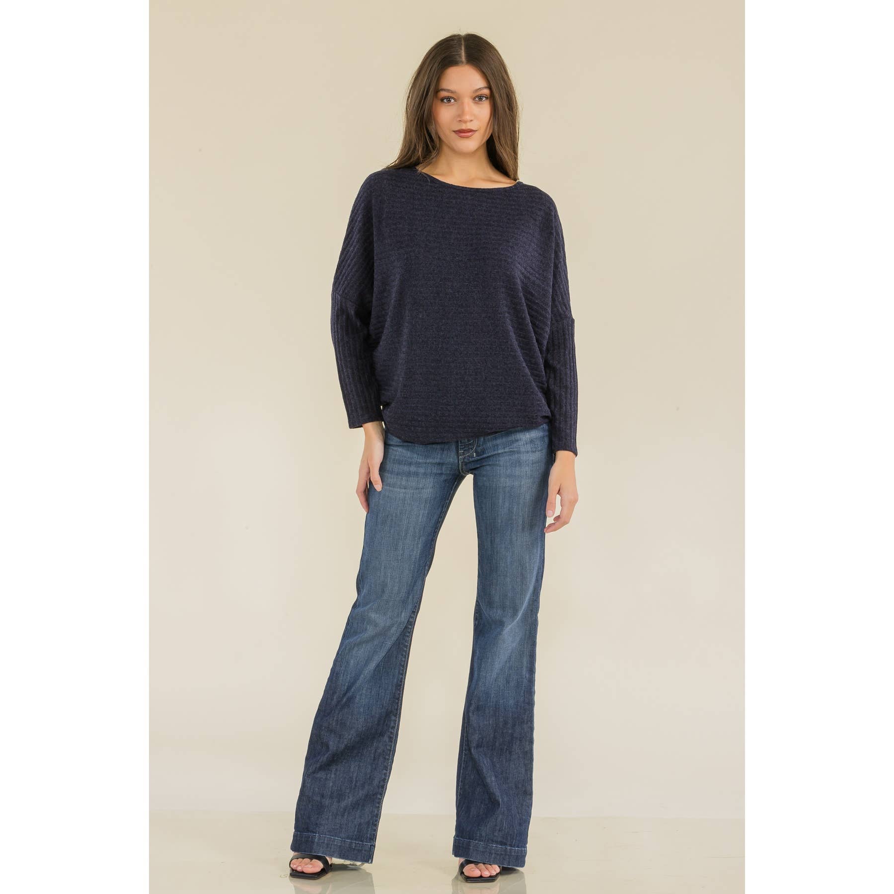 Perseption - OVERSIZE SCOOP NECK WIDE CUFF DOLMAN SWEATER
