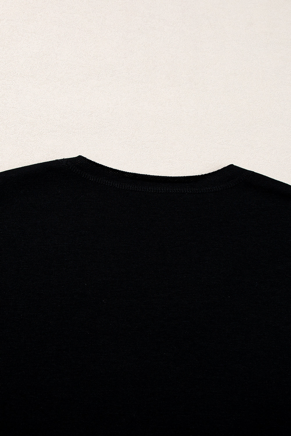 Light Grey USA Letter Patch Notched Neck Loose Tee