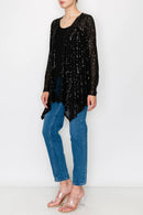 Origami Apparel ~  Lace and Crochet inspired - OLS-4637 BLACK