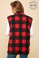Shopin LA - SPT5193P. - PLUS SIZE REVERSIBLE PLAID ZIP UP POCKET VEST