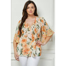 Winslow Collection - PLUS SIZE SHEER PRINTED PEASANT BLOUSE COU95L58X