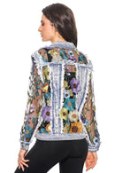 Adore Floral Embroidered Denim and Lace Jacket BS2529