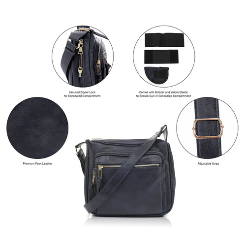 JessieJames Handbags  Brooklyn Concealed Carry Lock and Key Crossbody