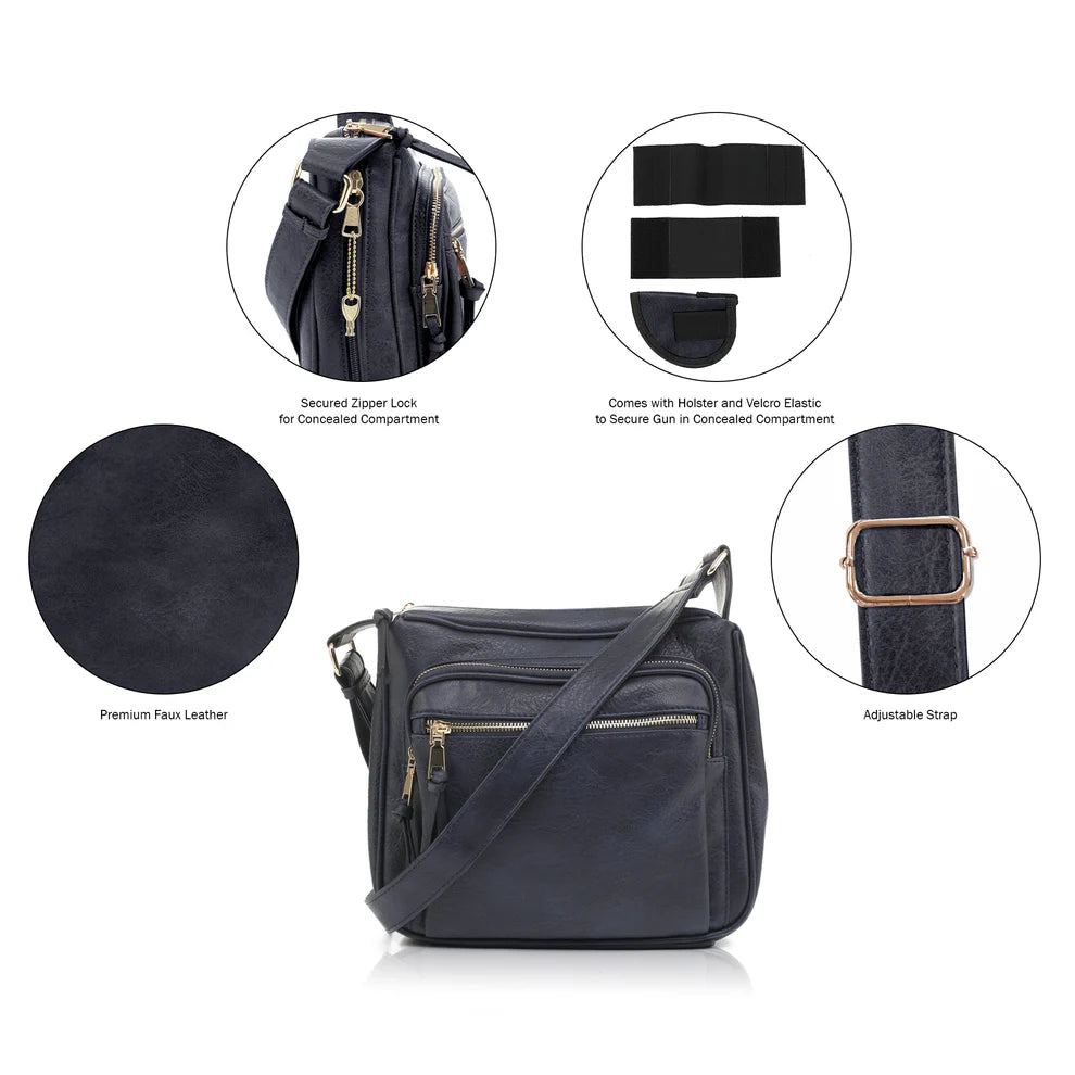 JessieJames Handbags  Brooklyn Concealed Carry Lock and Key Crossbody