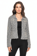 Adore Pearl-Accent Gray Sweater