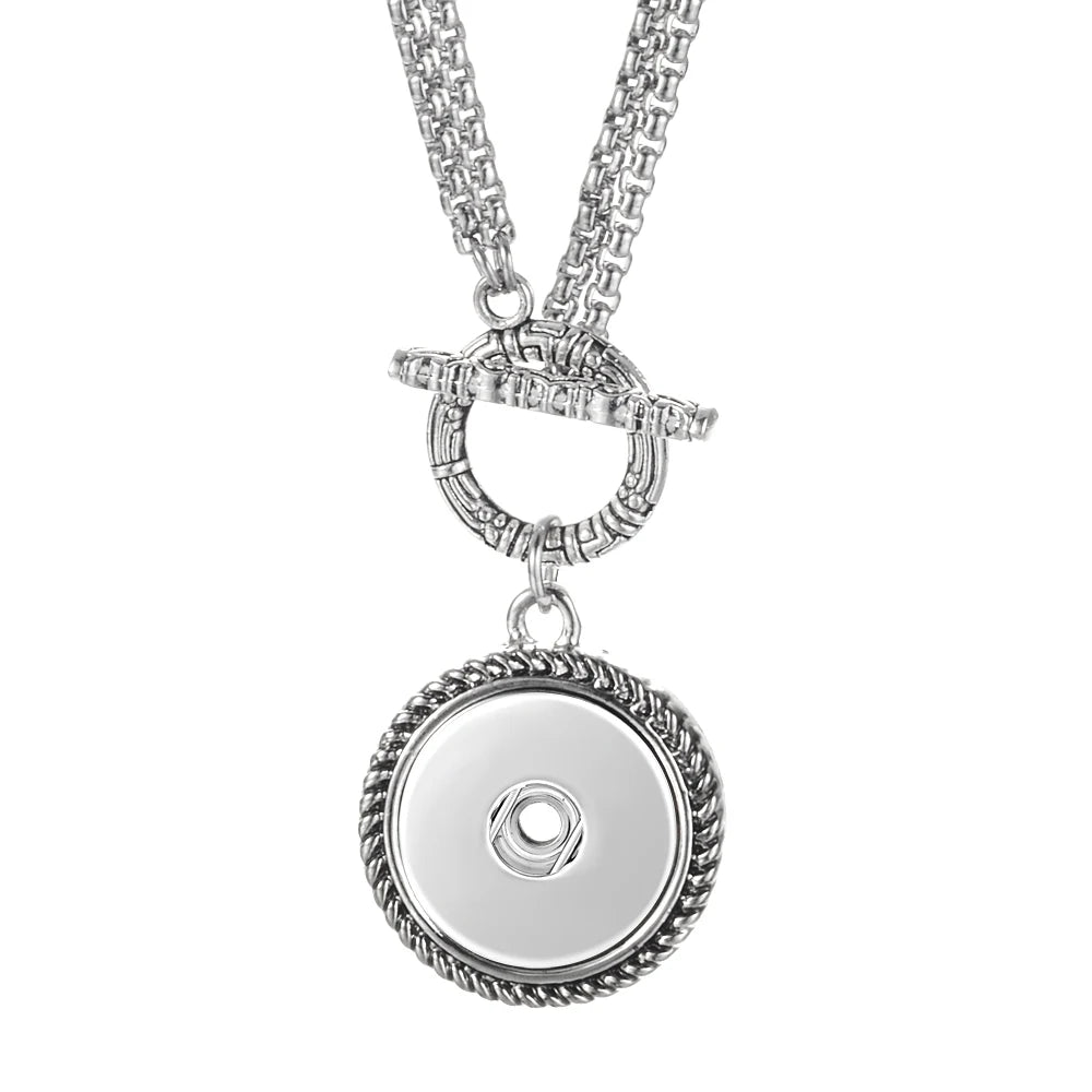 Sandy Snap Stainless Steel Interchangeable Jewelry Toggle Necklace