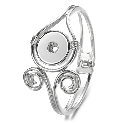 Sandy Snap Elegant Swirl Interchangeable Bracelet for 18mm Snap Buttons