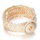 Rose Gold Sandy Snap Adjustable Bracelet Bangle Fits 18mm Snap Buttons