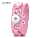 Sandy Snap Genuine Leather Bracelet Fits 18mm Snap Button Charms