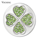 Sandy Snap Four Leaf Clover Crystal 18mm Charm